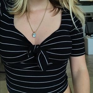 Modern citizen striped crop top